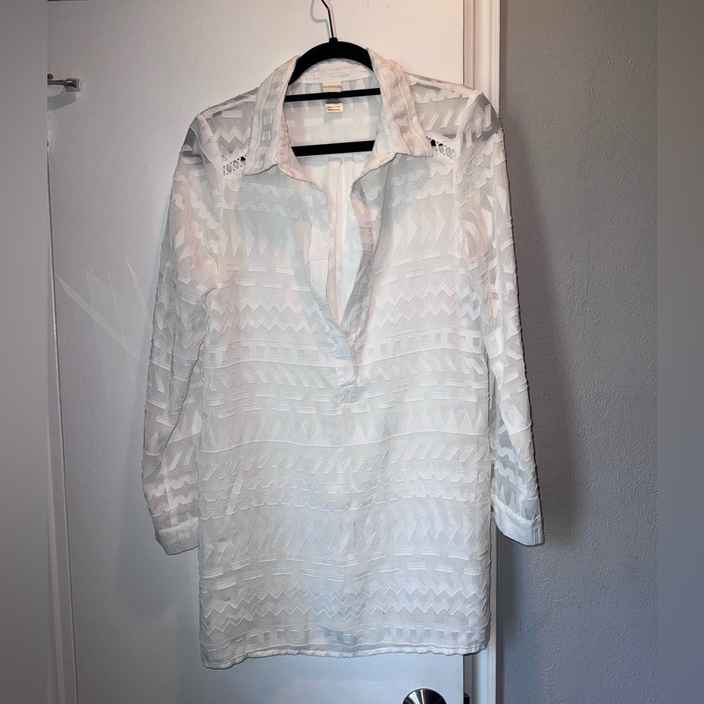 L*Space Geometry Print Sheer Tunic Cover Up - Picture 4 of 11